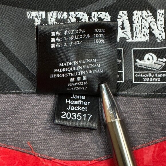 Sessions Terrain Womens Red Gray Stripe Jane Heather Snowboard Coat Recco Size S - Picture 10 of 16